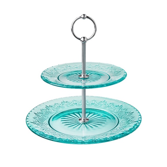 NEW Pioneer Woman teal two tier serving tray, $40 - Picture 2 of 4